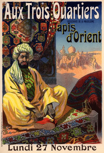 Three Quarters - Itämainen mattojuliste, 1890-luku tekijältä René Louis Péan