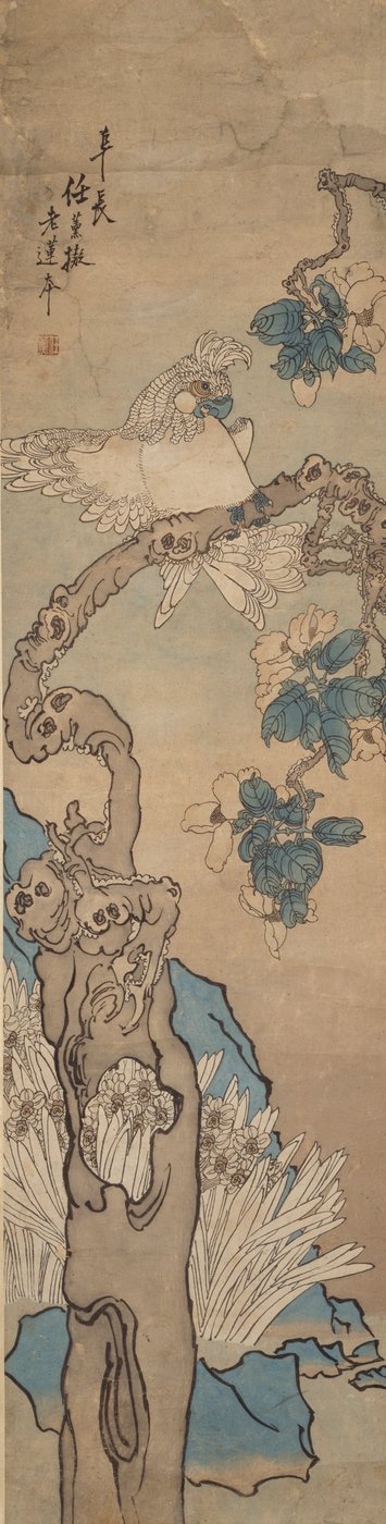 Papukaija kukkapuussa, 1835-1893 tekijältä Ren Xun
