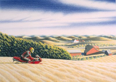 Offroad, 2001, Värikynäpiirros paperille tekijältä Rene Boin
