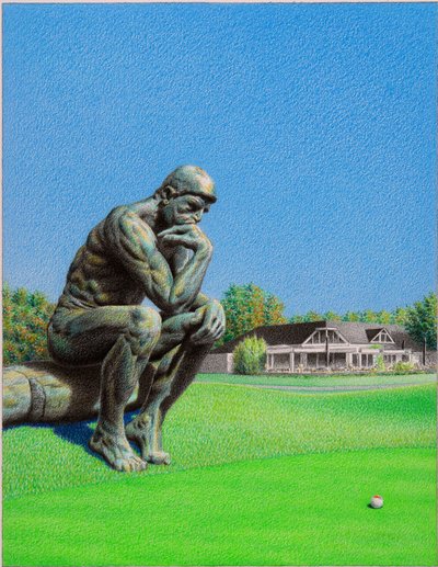 RODIN-Golf, 2022, Värikynäpiirros paperille tekijältä Rene Boin