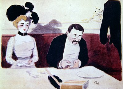 "La Douloureuse", n. 1900 (akvarelli paperille) tekijältä Rene George Hermann Paul