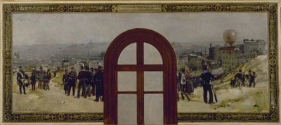 Luonnos Pariisin kaupungintalon prefektuurin toimistoa varten: Armand Barbès -pallon lähtö, kansalliskaartin ohjeistus tekijältä Rene Joseph Gilbert