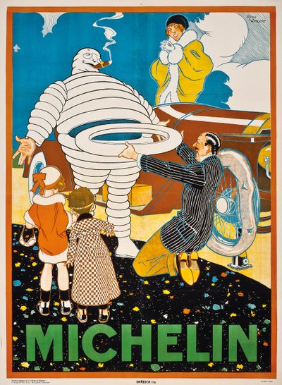 Mainosjuliste Michelinille, c. 1925 tekijältä Rene Vincent