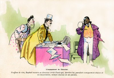 George Footittin Nouveau Cirque de Paris -klovniduon johtajan Chocolatin sitoumus (kirjoitti joskus FootIT tai Footitt, oikea nimensä Tudor Hall, valkoinen pelle tekijältä Rene Vincent