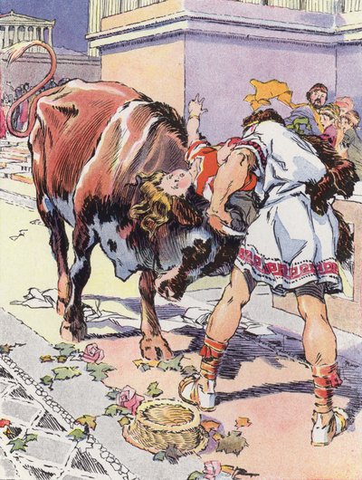 Pieni vuosisadan ateenalainen nainen, Perikles (väri litho) tekijältä Rene Vincent