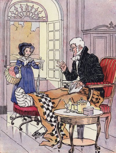 Pieni tyttö restauroinnin alla (väri litho) tekijältä Rene Vincent