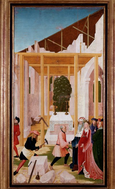 Klosterneuburgin luostarin rakentaminen (Itävalta) (maalaus tekijältä Reuland  Frueauf the Elder