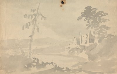 Paisagem com castelo e Riverfinnish tekijältä Rev. William Gilpin