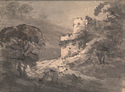 Paisagem com um castelo em ruínas à direita finlandesa tekijältä Rev. William Gilpin