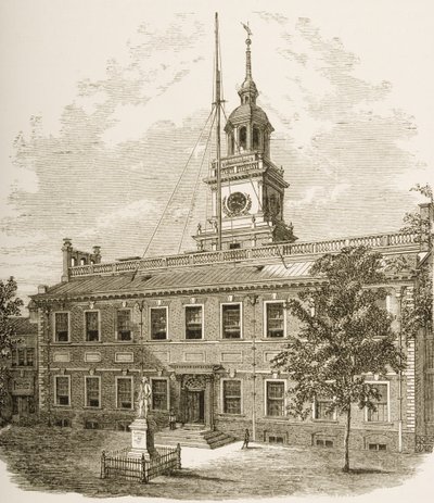 County Court House tai Independence Hall, Philadelphia Pennsylvania, n. 1880 tekijältä Reverend Samuel Manning
