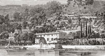 Palmarian saari La Spezziaa vastapäätä Italiassa 1800-luvun lopulla. Teoksesta Italian Pictures by Rev. Samuel Manning, julkaistu noin vuonna 1890. tekijältä Reverend Samuel Manning