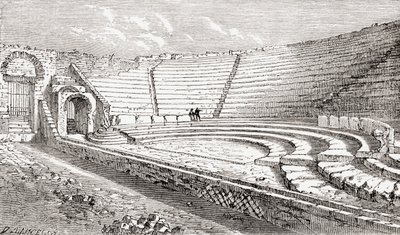 Pieni teatteri, Pompeiji, Napoli, Italia Kuvan Italian kuvat on kirjoittanut pastori Samuel Manning, julkaistu noin vuonna 1890. tekijältä Reverend Samuel Manning