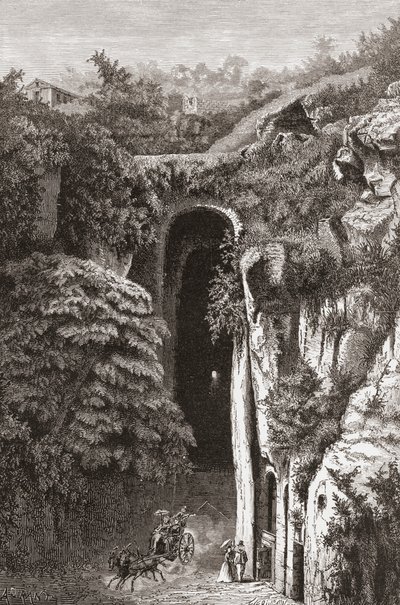 Vergiliuksen hauta , Napoli, Etelä-Italia 1800-luvun lopulla. Teoksesta Italian Pictures by Rev. Samuel Manning, julkaistu noin vuonna 1890. tekijältä Reverend Samuel Manning