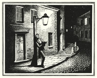 Hans Christian Andersen: Vanha katulamppu (litho) tekijältä Rex (after) Whistler