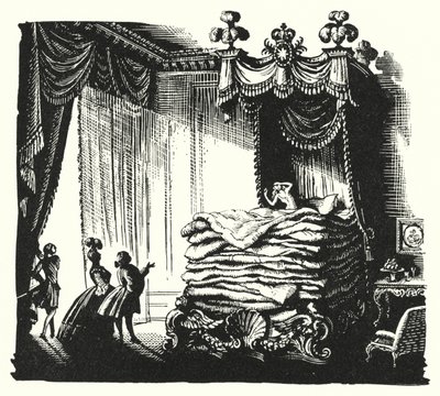 Hans Christian Andersen: Todellinen prinsessa (litho) tekijältä Rex (after) Whistler