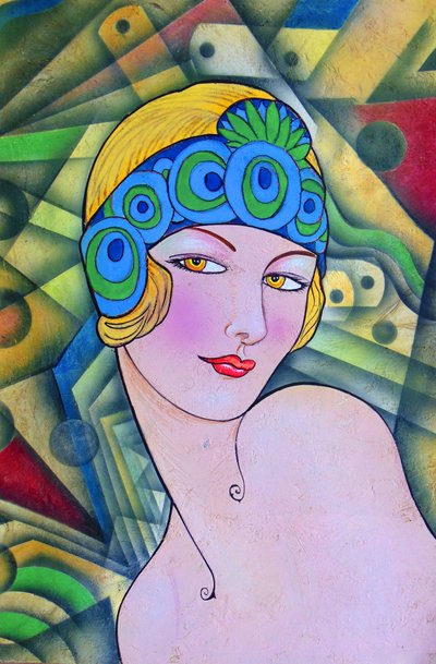 Art Deco -tyylinen flapper-muotokuva tekijältä Ricardo Maya