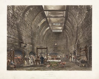 "Ancient Kitchen Windsor Castle", 1800-luvun alku tekijältä John Pardon