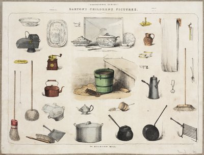 Kotitaloustarvikkeita, noin 1870-1900 tekijältä John Pardon