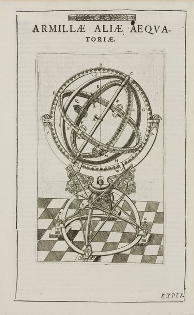 Tycho Brahen päiväntasaajan armillaarinen pallo, n. 1580 tekijältä John Pardon