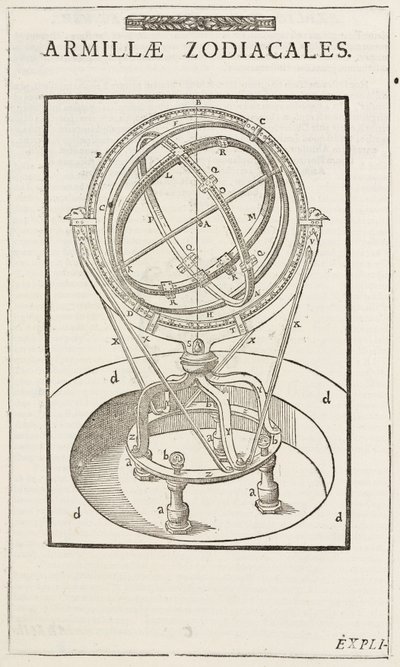 Tycho Brahen horoskooppiarmillaarinen pallo, ennen vuotta 1570 tekijältä John Pardon