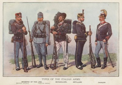 Italian armeijan sotilaat (väri litho) tekijältä Richard (after) Simkin