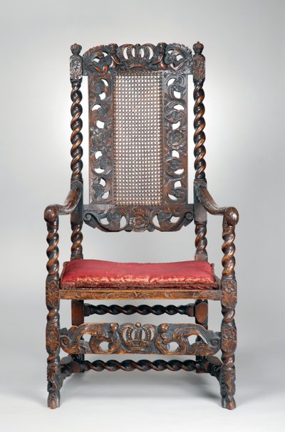 Nojatuoli, n. 1680 (pähkinä) tekijältä Richard (attr. to) Price