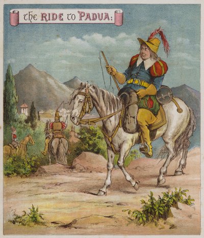 Kuvitus elokuvasta The Taming Of The Shrrew (chromolitho) tekijältä Richard Andre