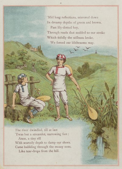 Sivu Upstreamista, kirjoittanut Richard Andre (väri litho) tekijältä Richard Andre