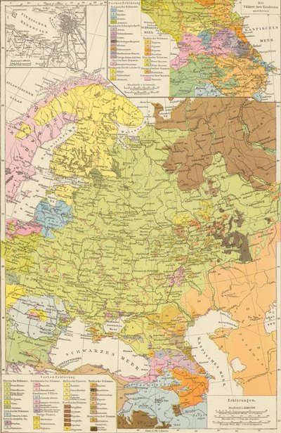 Andree, Richard. Volkerkarte von Russland. 1881 A tekijältä Richard Andree