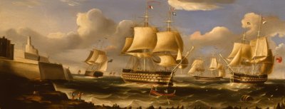 H.M.S.Queen in Valetta / maalaus R.B.Spencer, 1848 tekijältä Richard B. Spencer