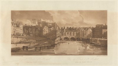 Näkymä Pont St. Michaelille, otettu Pont Neufista, 1803 tekijältä Richard Banks Harraden