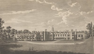 Knole, lähellä Sevenokea, Kentin kreivikunnassa, entinen palatsi, joka kuului Archiepille..., 1777-90. tekijältä Richard Bernard Godfrey