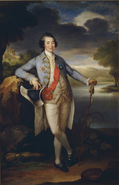 Prinssi Alexander Kurakinin muotokuva 1752-1818, n. 1780 tekijältä Richard Brompton