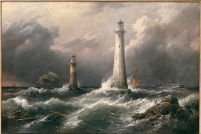H.M.S. Lord Warden Eddystonen majakoilta tekijältä Richard Brydges Beechey