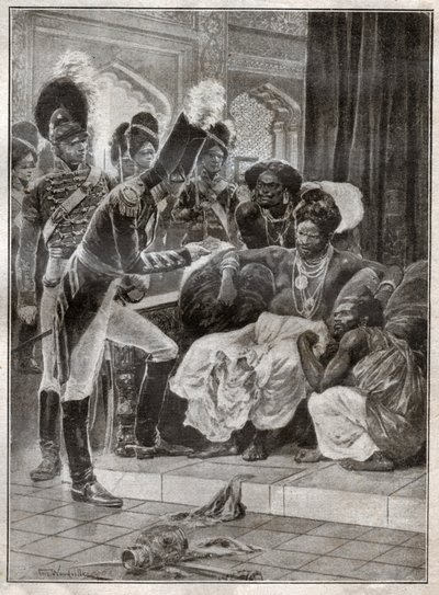 Sri Vikrama Rajasinha, Kandyn kuningas (Sri Lanka), jonka englantilaiset erottivat vuonna 1815. 1924 (Kuva) tekijältä Richard Caton (after) Woodville