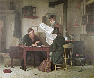 Lavaa odotellessa (väri litho) tekijältä Richard Caton (after) Woodville