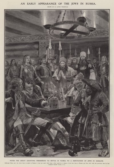 Juutalaisten varhainen ilmestyminen Venäjälle (litho) tekijältä Richard Caton II (after) Woodville