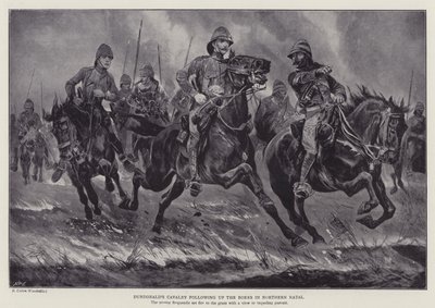 Dundonaldin ratsuväki seuraa buuria Northern Natalissa (litho) tekijältä Richard Caton II (after) Woodville