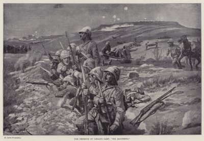 Caesarin leirin puolustus, "korjaa pistimet!" (litografia) tekijältä Richard Caton II (after) Woodville