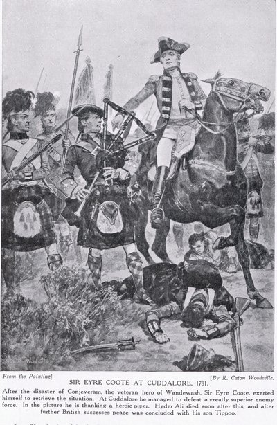 Sir Eyre Coote Cuddaloressa, kuvitus teoksesta "Hutchinson