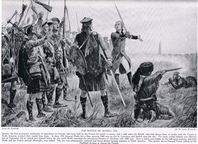Quebecin taistelu, 1759, kuvitus teoksesta "Hutchinson