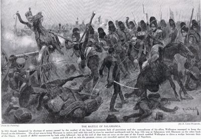 Salamancan taistelu, kuva Hutchinsonin kansojen historiasta tekijältä Richard Caton Woodville