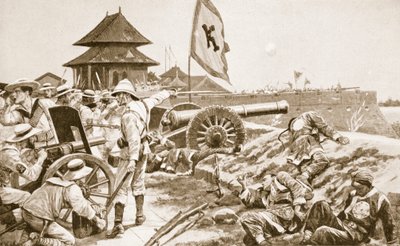 Nyrkkeilijäliike, kuvitus teoksesta "Hutchinsons History of the Nations", noin 1910. tekijältä Richard Caton Woodville