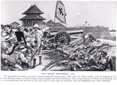 Boxer Movement, kuvitus teoksesta "Hutchinsons History of the Nations", n. 1910 tekijältä Richard Caton Woodville