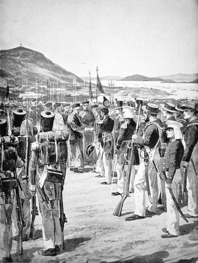 Hongkongin luovutus briteille vuonna 1841 tekijältä Richard Caton Woodville