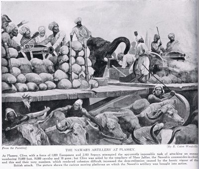 Nawabin tykistö Plasseyssa, kuvitus teoksesta "Hutchinson
