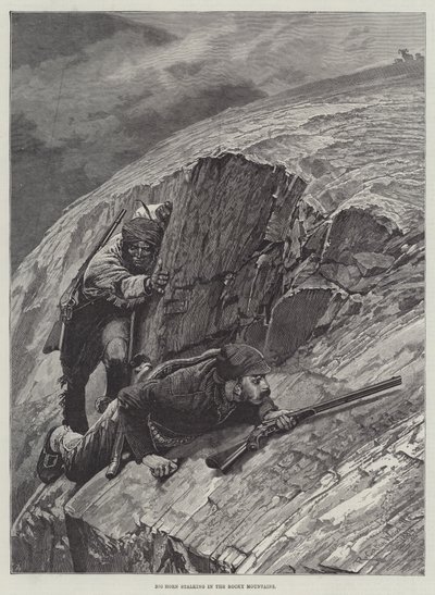 Big Horn Stalking in Rocky Mountains tekijältä Richard Caton Woodville junior