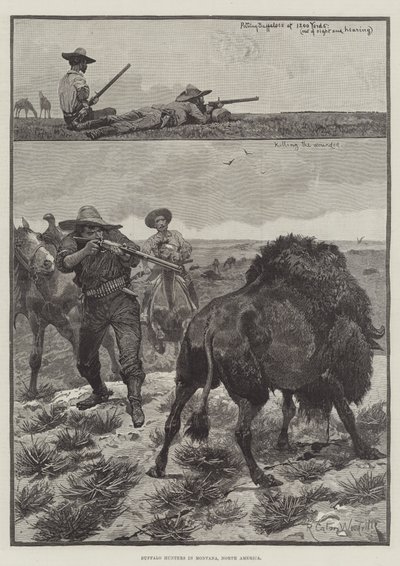 Buffalo Hunters Montanassa, Pohjois-Amerikassa tekijältä Richard Caton Woodville junior