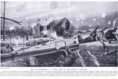 Kuinka lance korpraali C A Jarvis räjäytti sillan Jemappesissa lähellä Monsia ja voitti riskipääoman, elokuu 1914 tekijältä Richard Caton Woodville junior
