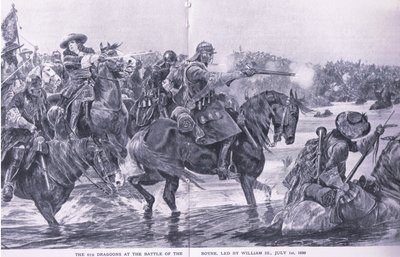 Boynen taistelu 1. heinäkuuta 1690, kuva brittiläisistä taisteluista maalla ja merellä, 1915 tekijältä Richard Caton Woodville junior
